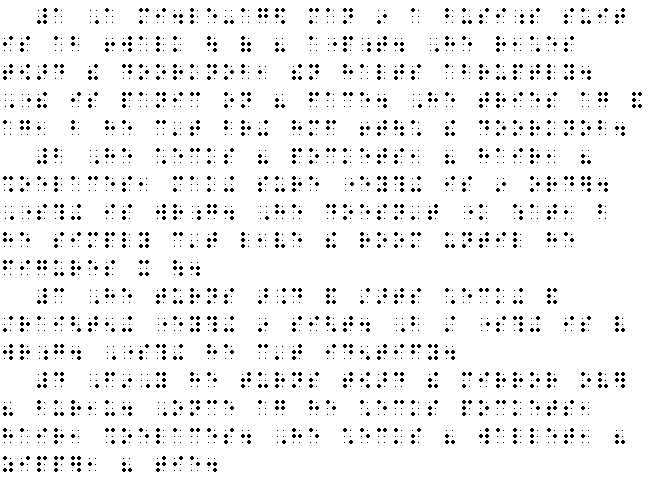 simulated braille for the short story