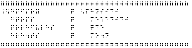 graphic of simulated braille for side-by-side boxes