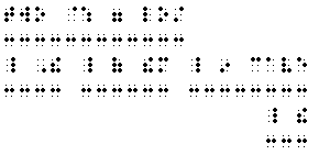 Simulated braille of sentence diagram